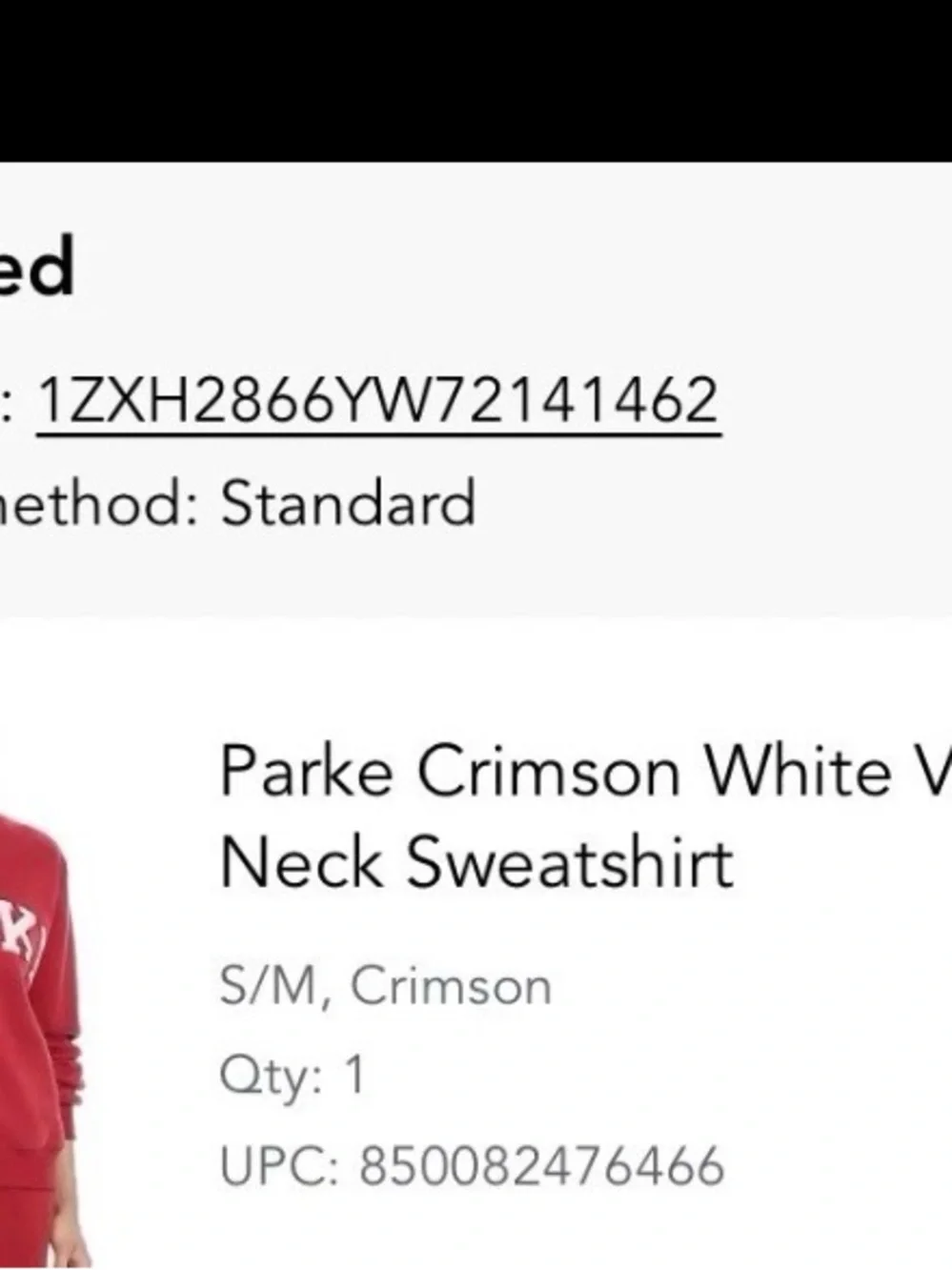 Parke Crimson Red Crewneck Sweatshirt pullover with White Lettering - Picture 6 of 7